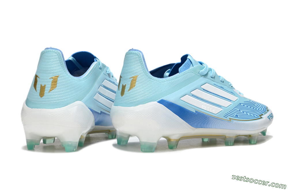Messi x Adidas F50 Elite FG Low-Tops Soccer Cleats - Blue/Jade/White 6