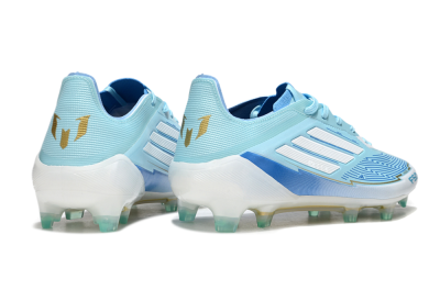 Messi x Adidas F50 Elite FG Low-Tops Soccer Cleats - Blue/Jade/White