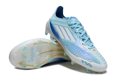 Messi x Adidas F50 Elite FG Low-Tops Soccer Cleats - Blue/Jade/White