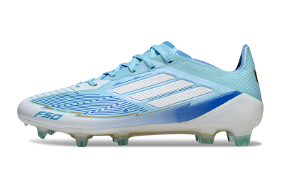 Messi x Adidas F50 Elite FG Low-Tops Soccer Cleats - Blue/Jade/White