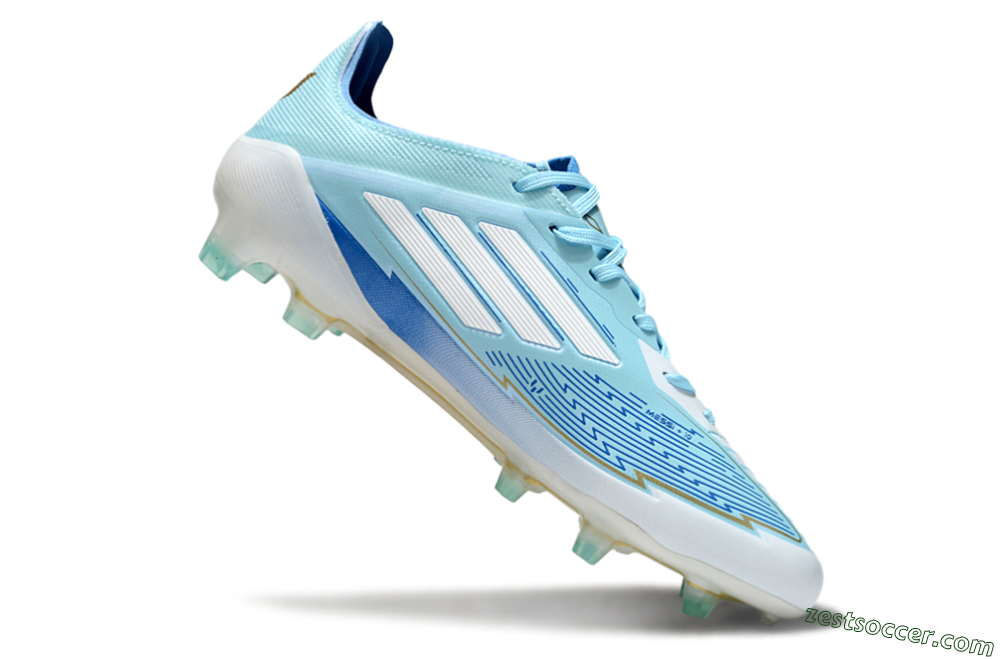 Messi x Adidas F50 Elite FG Low-Tops Soccer Cleats - Blue/Jade/White 4