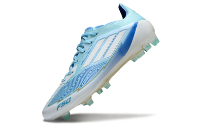 Messi x Adidas F50 Elite FG Low-Tops Soccer Cleats - Blue/Jade/White