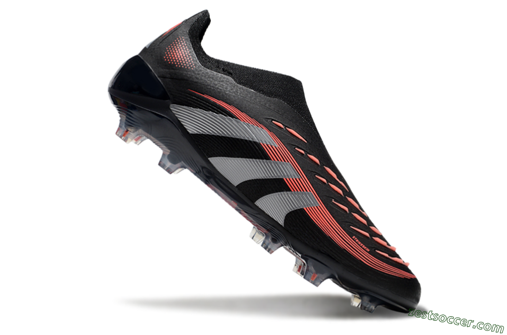 Adidas Predator Elite 25 Laceless FG Low-Tops Soccer Cleats - Black/Red/Grey 4