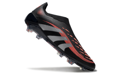 Adidas Predator Elite 25 Laceless FG Low-Tops Soccer Cleats - Black/Red/Grey