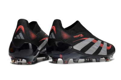 Adidas Predator Elite 25 Laceless FG Low-Tops Soccer Cleats - Black/Red/Grey
