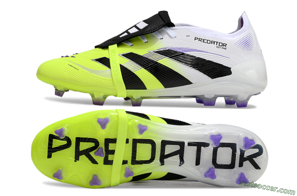 Adidas Predator Elite 25 Foldover Tongue FG Low-Tops Soccer Cleats - Yellow/Black/White 1