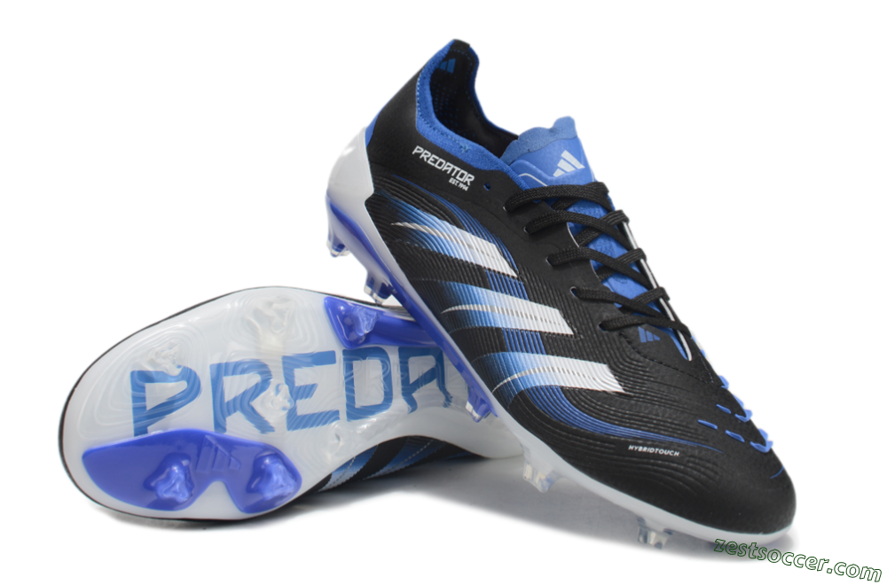 Adidas Predator Elite 25 FG Low-Tops Soccer Cleats - Black/Blue/White 3