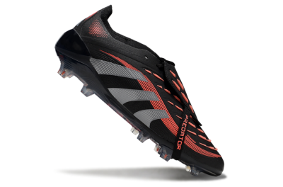 Adidas Predator Elite 25 Foldover Tongue FG Low-Tops Soccer Cleats - Black/Red/Grey