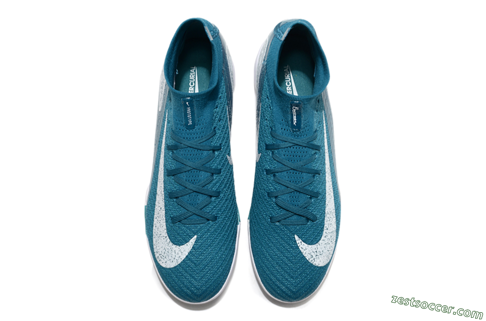 Nike Air Zoom Mercurial Superfly 10 Elite TF High-Tops Soccer Shoes - Blue/White 4