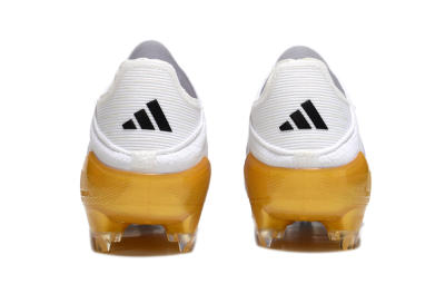 Adidas F50 Elite Laceless FG Low-Tops Soccer Cleats - White/Black/Gold