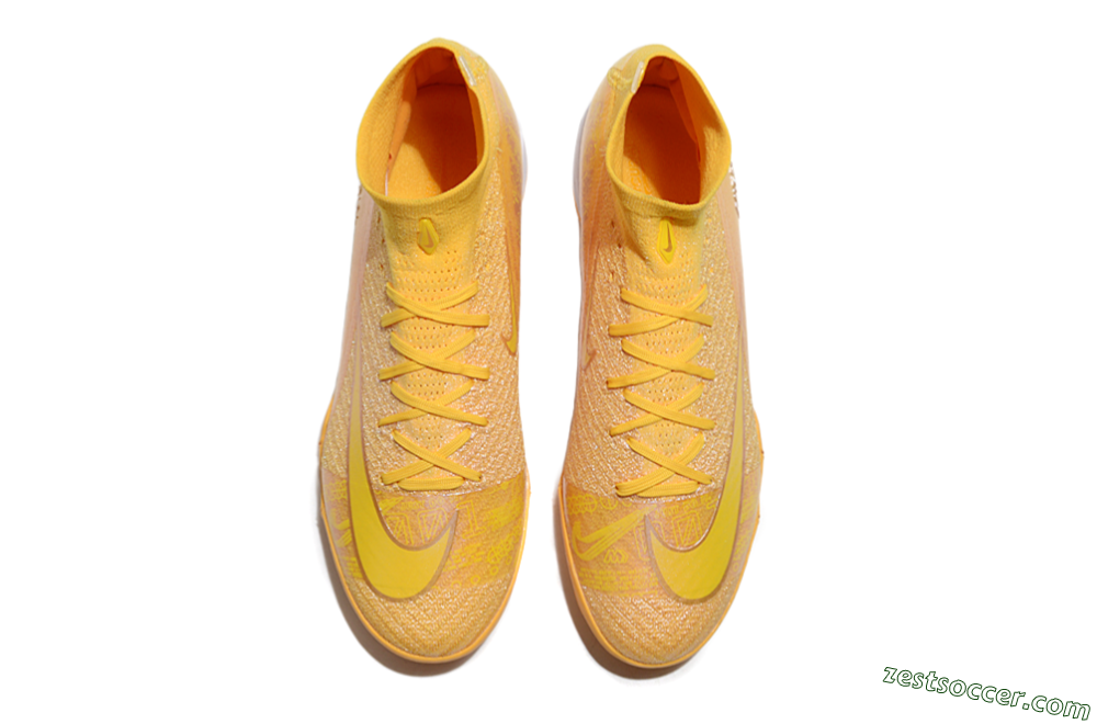 Nike Air Zoom Mercurial Superfly 10 Elite TF High-Tops Soccer Shoes - Yellow/White 4