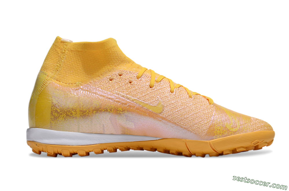 Nike Air Zoom Mercurial Superfly 10 Elite TF High-Tops Soccer Shoes - Yellow/White 7