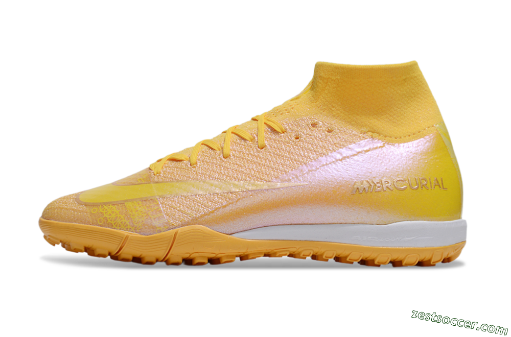 Nike Air Zoom Mercurial Superfly 10 Elite TF High-Tops Soccer Shoes - Yellow/White 2