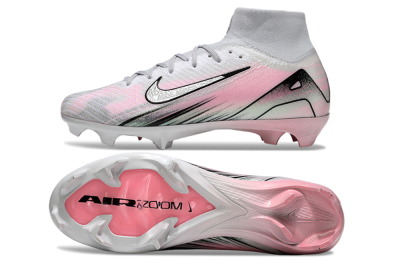 Nike Air Zoom Mercurial Superfly 10 Elite FG High-Tops Soccer Cleats - Silver/Pink/Black
