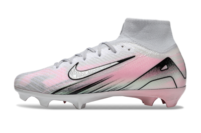 Nike Air Zoom Mercurial Superfly 10 Elite FG High-Tops Soccer Cleats - Silver/Pink/Black