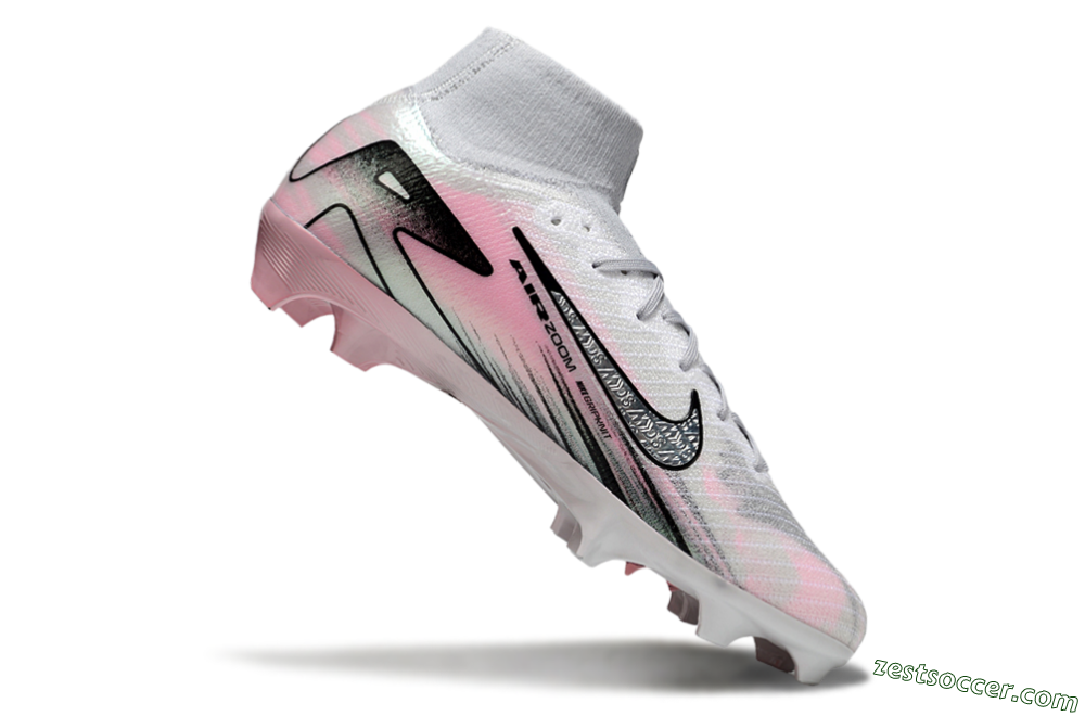 Nike Air Zoom Mercurial Superfly 10 Elite FG High-Tops Soccer Cleats - Silver/Pink/Black 4