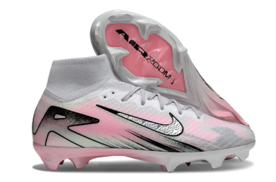 Nike Air Zoom Mercurial Superfly 10 Elite FG High-Tops Soccer Cleats - Silver/Pink/Black
