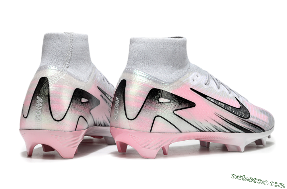 Nike Air Zoom Mercurial Superfly 10 Elite FG High-Tops Soccer Cleats - Silver/Pink/Black 6