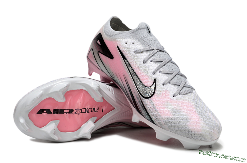 Nike Air Zoom Mercurial Vapor 16 Elite FG Low-Tops Soccer Cleats - Silver/Pink/Black 3
