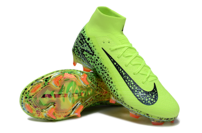 Nike Air Zoom Mercurial Superfly 10 Elite FG High-Tops Soccer Cleats - Yellow/Black/Leopard