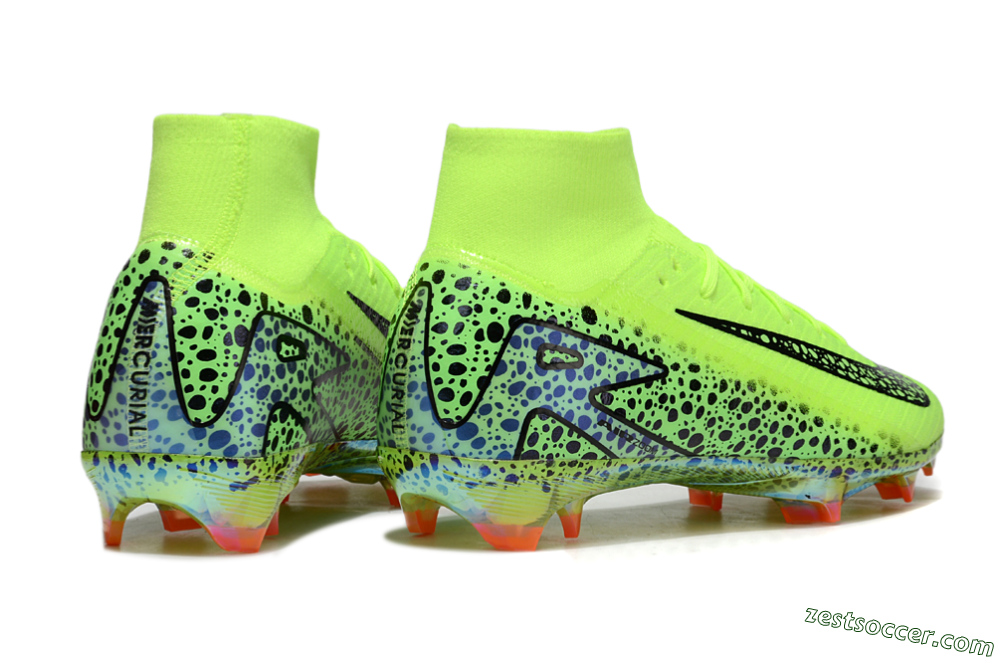 Nike Air Zoom Mercurial Superfly 10 Elite FG High-Tops Soccer Cleats - Yellow/Black/Leopard 6