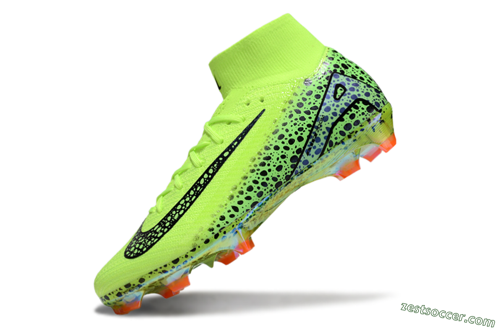 Nike Air Zoom Mercurial Superfly 10 Elite FG High-Tops Soccer Cleats - Yellow/Black/Leopard 4