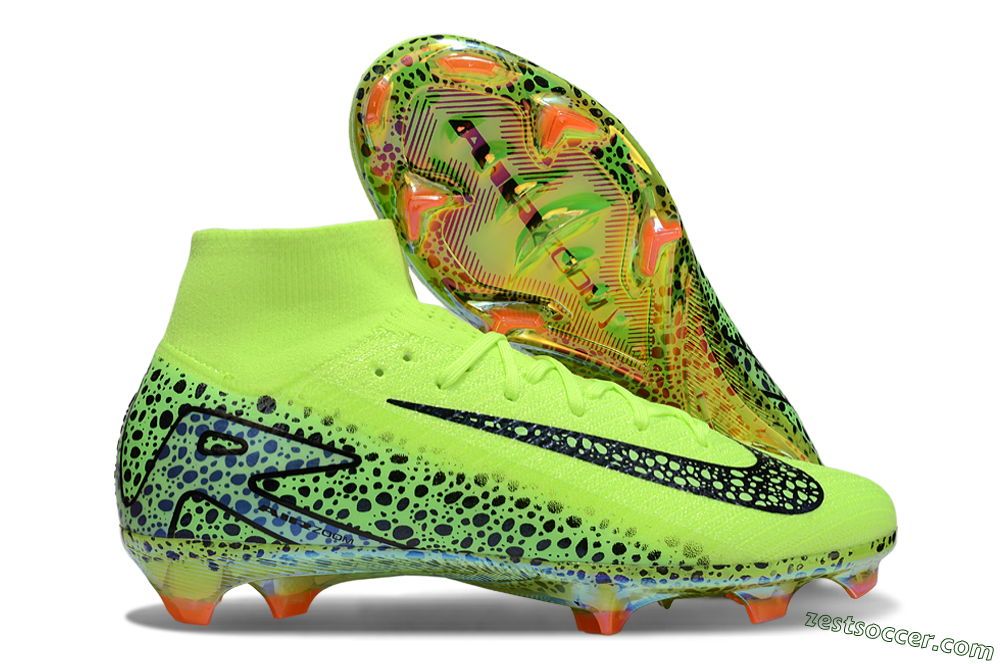 Nike Air Zoom Mercurial Superfly 10 Elite FG High-Tops Soccer Cleats - Yellow/Black/Leopard 0