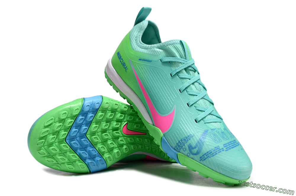 Nike Air Zoom Mercurial Vapor 16 Pro TF Low-Tops Soccer Shoes - Yellow/Pink/Blue 4