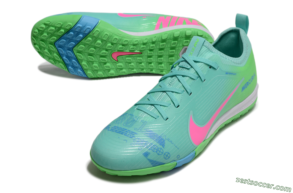 Nike Air Zoom Mercurial Vapor 16 Pro TF Low-Tops Soccer Shoes - Yellow/Pink/Blue 3