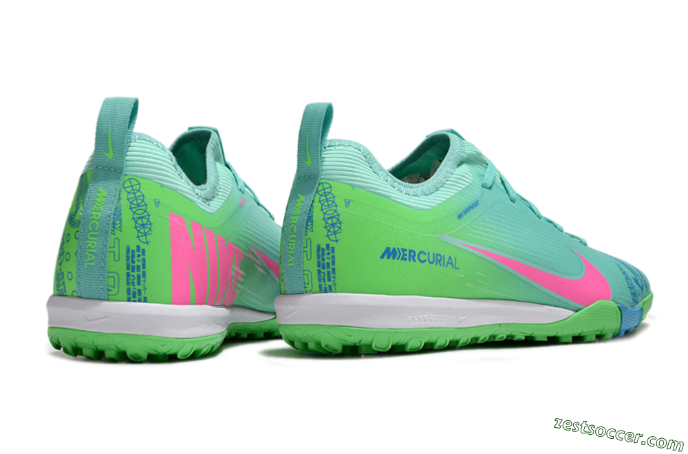 Nike Air Zoom Mercurial Vapor 16 Pro TF Low-Tops Soccer Shoes - Yellow/Pink/Blue 7