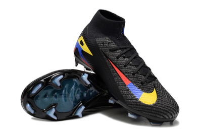 Nike Air Zoom Mercurial Superfly 10 Elite FG High-Tops Soccer Cleats - Black/Red/Blue/Yellow