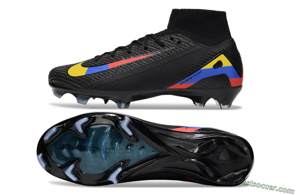 Nike Air Zoom Mercurial Superfly 10 Elite FG High-Tops Soccer Cleats - Black/Red/Blue/Yellow 1