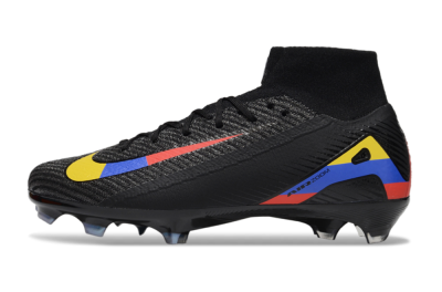 Nike Air Zoom Mercurial Superfly 10 Elite FG High-Tops Soccer Cleats - Black/Red/Blue/Yellow