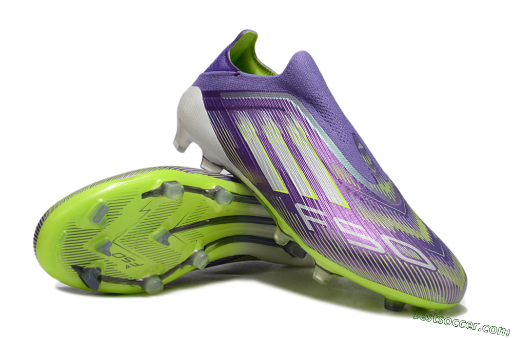 Adidas F50 Elite Laceless FG Low-Tops Soccer Cleats - Purple/Yellow/White 3