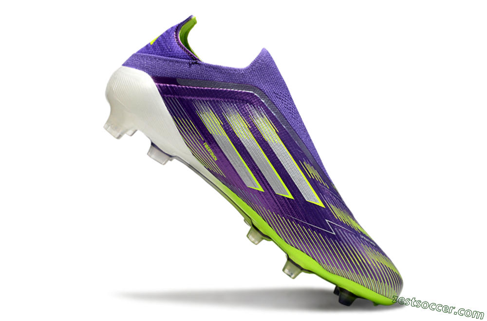 Adidas F50 Elite Laceless FG Low-Tops Soccer Cleats - Purple/Yellow/White 4