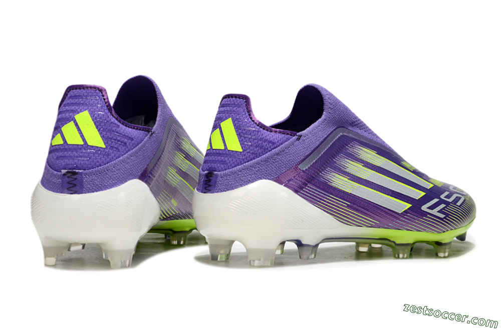 Adidas F50 Elite Laceless FG Low-Tops Soccer Cleats - Purple/Yellow/White 6