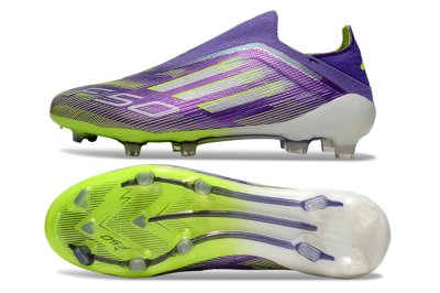Adidas F50 Elite Laceless FG Low-Tops Soccer Cleats - Purple/Yellow/White