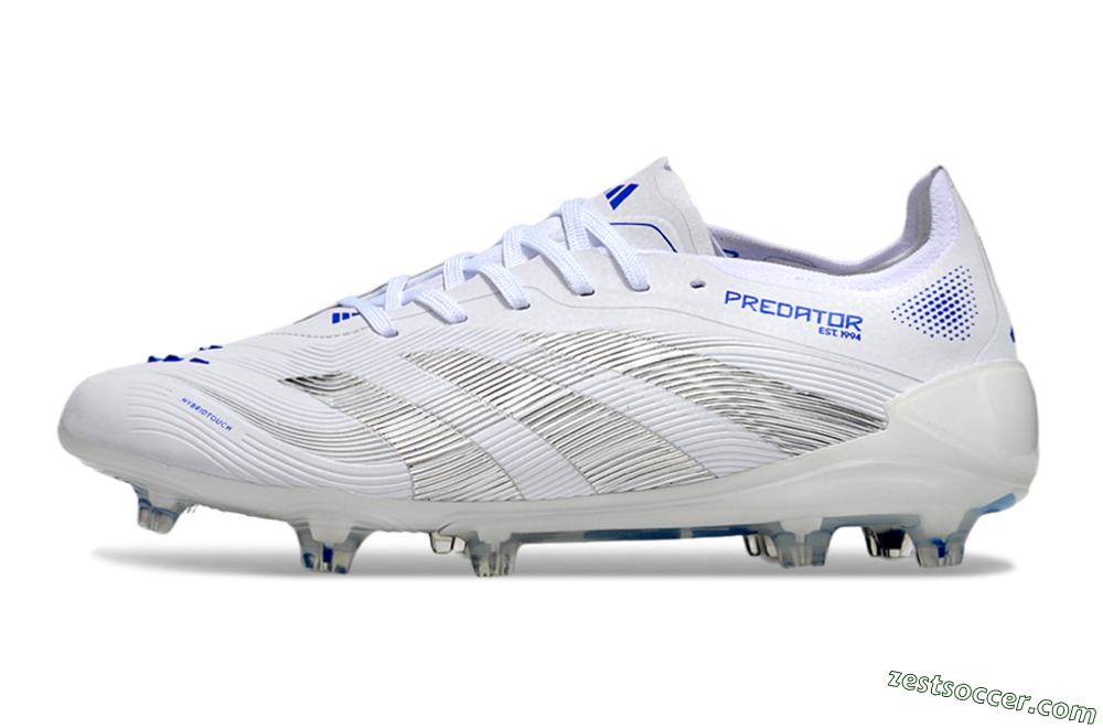 Adidas Predator Elite 25 FG Low-Tops Soccer Cleats - White/Blue/Black 2