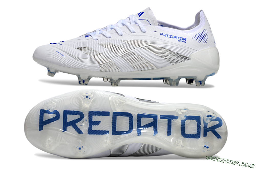 Adidas Predator Elite 25 FG Low-Tops Soccer Cleats - White/Blue/Black 1