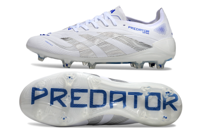 Adidas Predator Elite 25 FG Low-Tops Soccer Cleats - White/Blue/Black