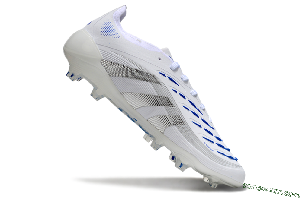 Adidas Predator Elite 25 FG Low-Tops Soccer Cleats - White/Blue/Black 4