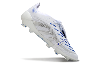 Adidas Predator Elite 25 Foldover Tongue FG Low-Tops Soccer Cleats - White/Blue/Black