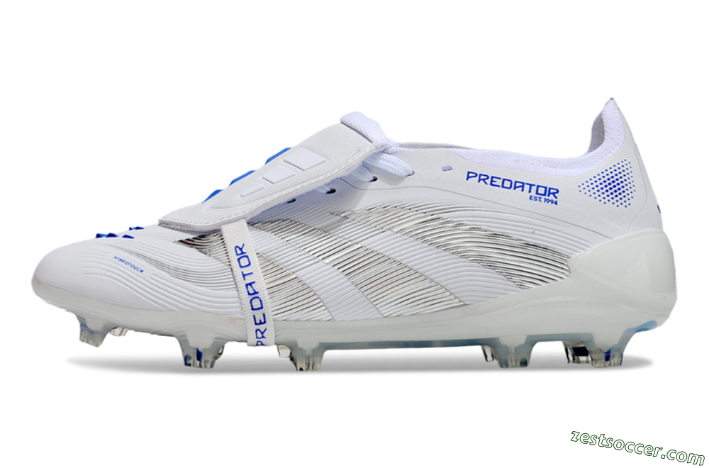 Adidas Predator Elite 25 Foldover Tongue FG Low-Tops Soccer Cleats - White/Blue/Black 2