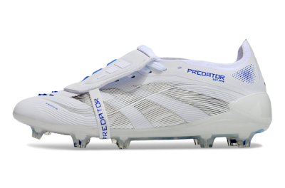 Adidas Predator Elite 25 Foldover Tongue FG Low-Tops Soccer Cleats - White/Blue/Black