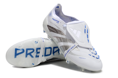 Adidas Predator Elite 25 Foldover Tongue FG Low-Tops Soccer Cleats - White/Blue/Black