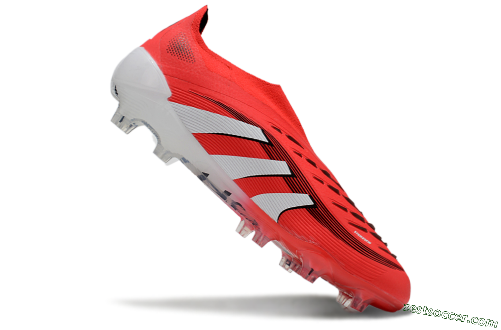 Adidas Predator Elite 25 Laceless FG Low-Tops Soccer Cleats - Red/White/Black 5