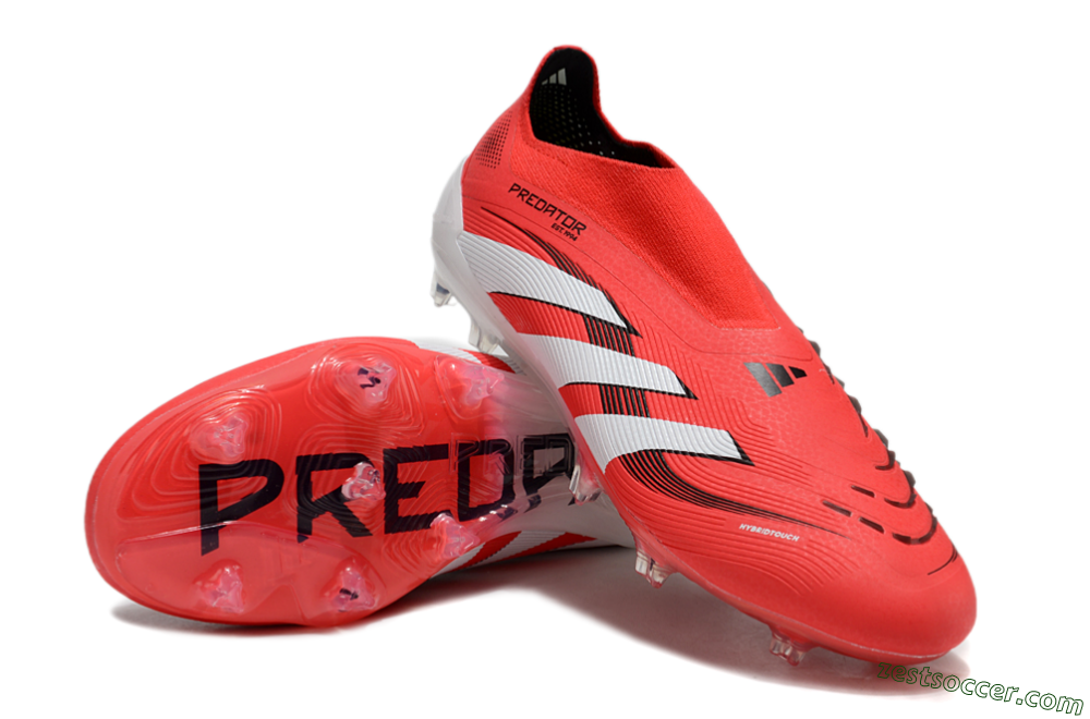 Adidas Predator Elite 25 Laceless FG Low-Tops Soccer Cleats - Red/White/Black 4