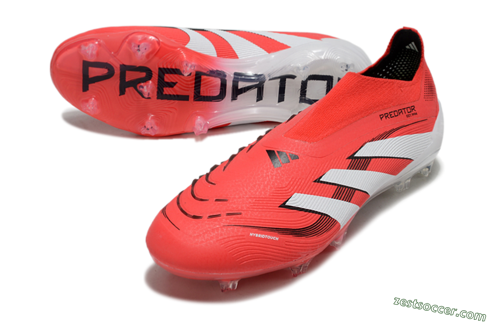 Adidas Predator Elite 25 Laceless FG Low-Tops Soccer Cleats - Red/White/Black 3