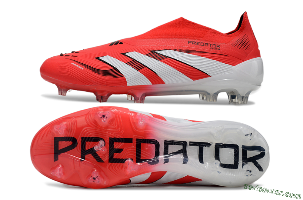 Adidas Predator Elite 25 Laceless FG Low-Tops Soccer Cleats - Red/White/Black 1