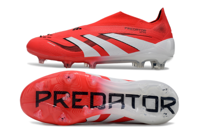 Adidas Predator Elite 25 Laceless FG Low-Tops Soccer Cleats - Red/White/Black